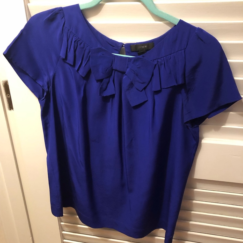 J. Crew silk blouse, size 2 bow neck design
